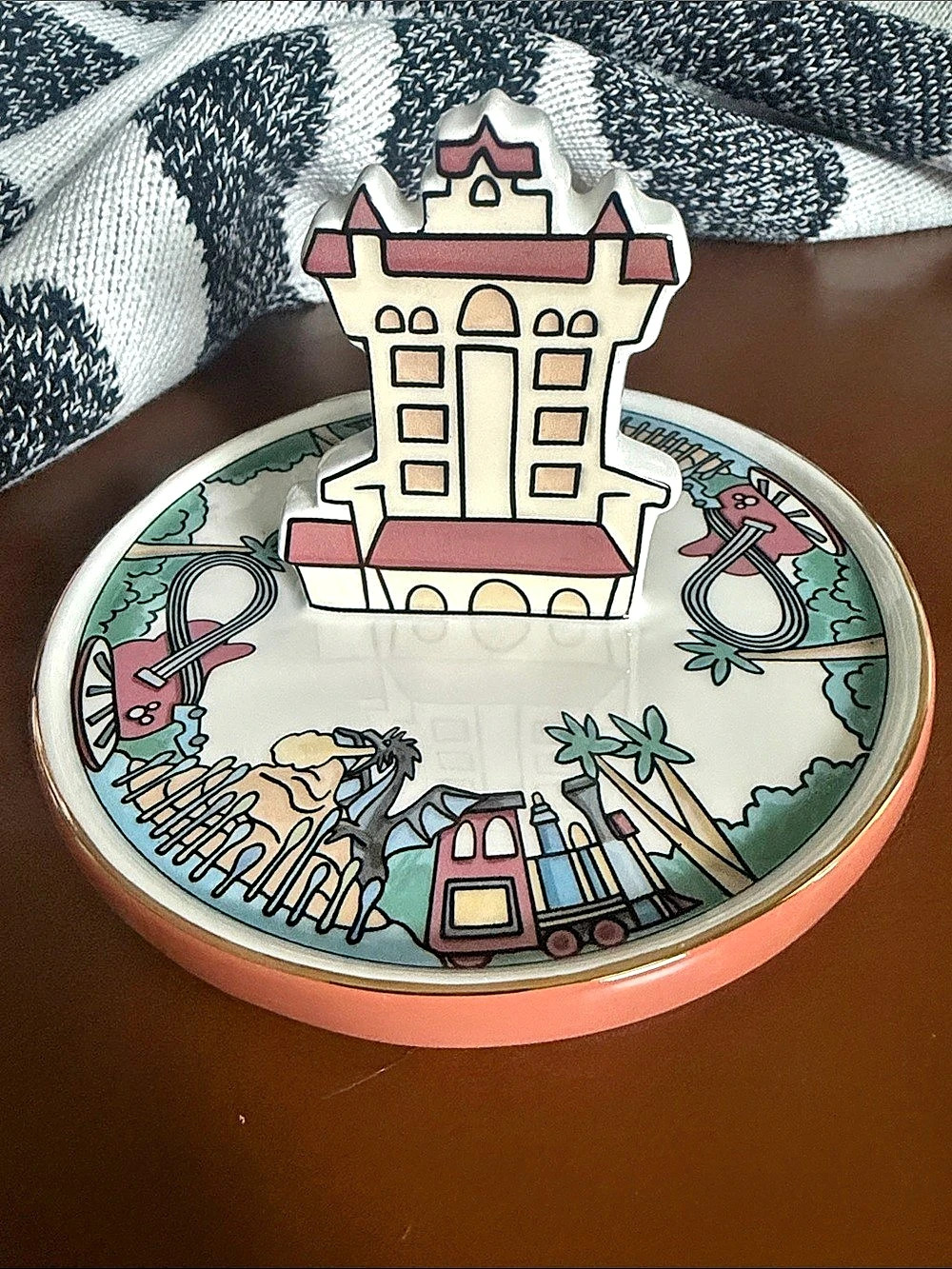 Disney Parks Hollywood Studios Trinket Tray Pink & White